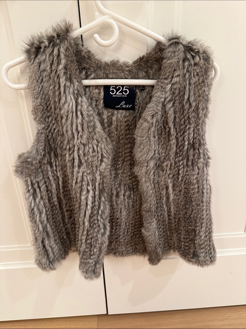 525 America Faux Fur Sleeveless Vest in Gray